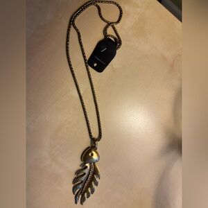Long Gold Fall Leaf Statement Piece